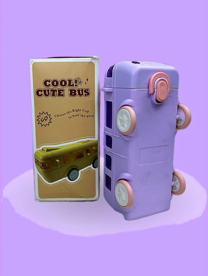 Portable Bus Water Bottle with Straw & Strap